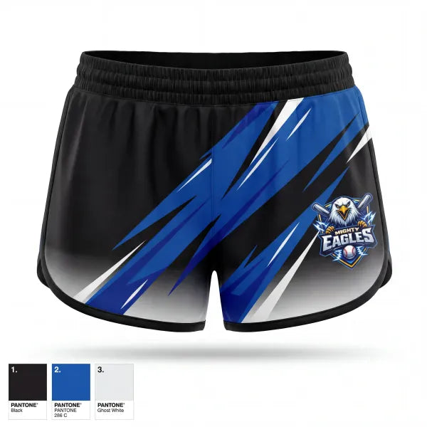 Womens Shorts, Mighty Eagles, Baseball, Teamtime, Team time, sublimation, custom sports apparel, team uniforms, spirit wear, spiritwear, sports uniforms, custom shirts, team store, custom team store, fundraiser sports, apparel fundraiser