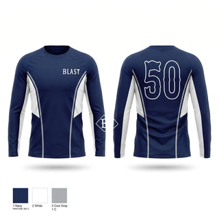 Long Sleeve Performance Shirt, Blast Baseball, Baseball, Teamtime, Team time, sublimation, custom sports apparel, team uniforms, spirit wear, spiritwear, sports uniforms, custom shirts, team store, custom team store, fundraiser sports, apparel fundraiser
