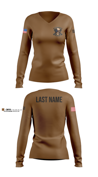 Womens Long Sleeve Vneck Shirt, HSC 615TH ASB, Army, Teamtime, Team time, sublimation, custom sports apparel, team uniforms, spirit wear, spiritwear, sports uniforms, custom shirts, team store, custom team store, fundraiser sports, apparel fundraiser