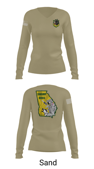 Womens Long Sleeve Vneck Shirt, 93D MP DET (MWD), , Teamtime, Team time, sublimation, custom sports apparel, team uniforms, spirit wear, spiritwear, sports uniforms, custom shirts, team store, custom team store, fundraiser sports, apparel fundraiser