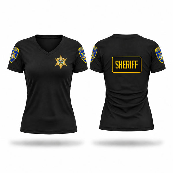 Ontario county sheriff’s office Women's Short Sleeve V-neck Shirt - 1