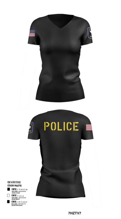 New Ellenton Police Department 612730 Women's Short Sleeve V-neck Shirt - 4