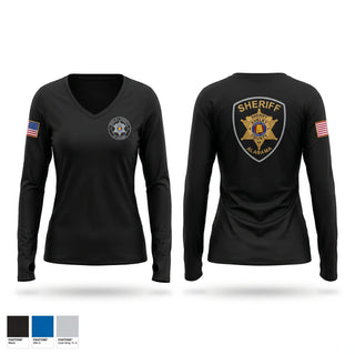 Womens Long Sleeve Vneck Shirt, SCSO, Police, Teamtime, Team time, sublimation, custom sports apparel, team uniforms, spirit wear, spiritwear, sports uniforms, custom shirts, team store, custom team store, fundraiser sports, apparel fundraiser