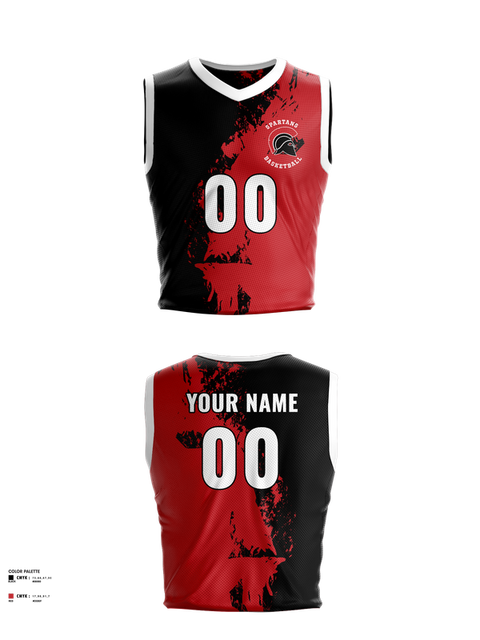 Mens Basketball Jersey, Spartans, Men's Basketball, Teamtime, Team time, sublimation, custom sports apparel, team uniforms, spirit wear, spiritwear, sports uniforms, custom shirts, team store, custom team store, fundraiser sports, apparel fundraiser