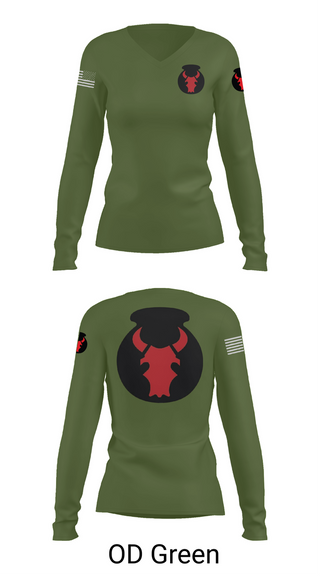 Womens Long Sleeve Vneck Shirt, 2nd Brigade Combat Team, 34th Infantry Division, , Teamtime, Team time, sublimation, custom sports apparel, team uniforms, spirit wear, spiritwear, sports uniforms, custom shirts, team store, custom team store, fundraiser sports, apparel fundraiser