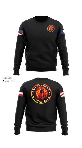 Crew Neck Sweatshirt, San Fernando Boxing Club, Spirit Store, Teamtime, Team time, sublimation, custom sports apparel, team uniforms, spirit wear, spiritwear, sports uniforms, custom shirts, team store, custom team store, fundraiser sports, apparel fundraiser