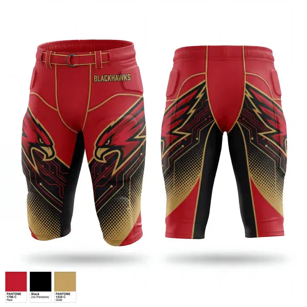 Integrated Football Pants, Raleigh Blackhawks, Baseball, Teamtime, Team time, sublimation, custom sports apparel, team uniforms, spirit wear, spiritwear, sports uniforms, custom shirts, team store, custom team store, fundraiser sports, apparel fundraiser