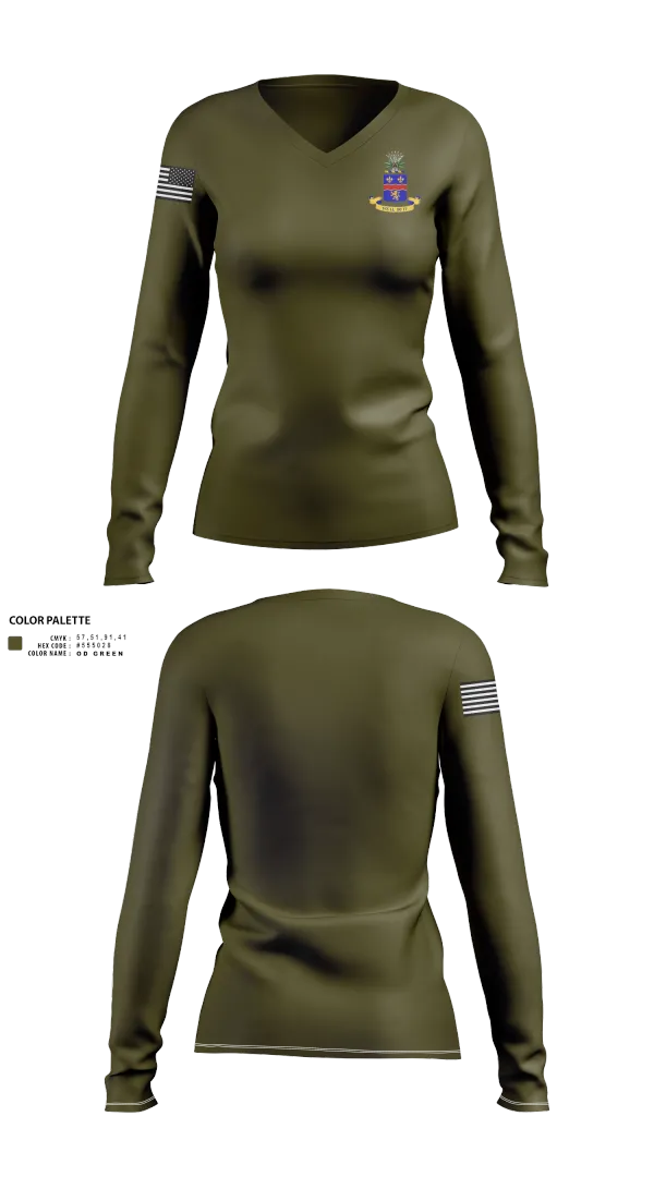 Womens Long Sleeve Vneck Shirt, 148th IN RGT, , Teamtime, Team time, sublimation, custom sports apparel, team uniforms, spirit wear, spiritwear, sports uniforms, custom shirts, team store, custom team store, fundraiser sports, apparel fundraiser