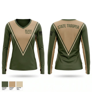 Womens Long Sleeve Vneck Shirt, New Jersey State Police - IT Services Unit, Police, Teamtime, Team time, sublimation, custom sports apparel, team uniforms, spirit wear, spiritwear, sports uniforms, custom shirts, team store, custom team store, fundraiser sports, apparel fundraiser