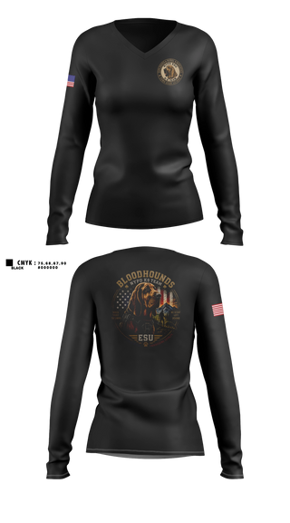 Womens Long Sleeve Vneck Shirt, NYPD ESU K9, Police, Teamtime, Team time, sublimation, custom sports apparel, team uniforms, spirit wear, spiritwear, sports uniforms, custom shirts, team store, custom team store, fundraiser sports, apparel fundraiser
