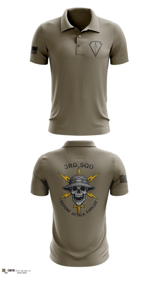 Short Sleeve Performance Polo, 3RD SQUAD, EW, MFRC, Army, Teamtime, Team time, sublimation, custom sports apparel, team uniforms, spirit wear, spiritwear, sports uniforms, custom shirts, team store, custom team store, fundraiser sports, apparel fundraiser