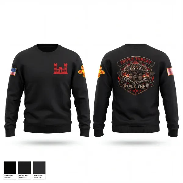 Crew Neck Sweatshirt, 333rd Triple Threat, Army, Teamtime, Team time, sublimation, custom sports apparel, team uniforms, spirit wear, spiritwear, sports uniforms, custom shirts, team store, custom team store, fundraiser sports, apparel fundraiser