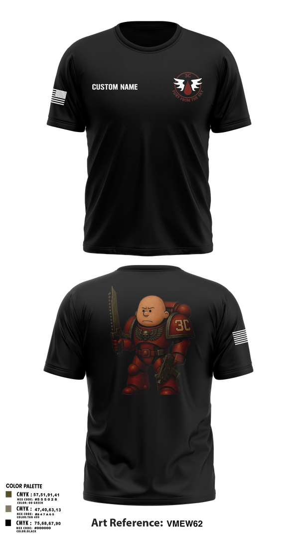 Old School Cotton Feel Shirt, CCo, 1-508PIR (OG), Army, Teamtime, Team time, sublimation, custom sports apparel, team uniforms, spirit wear, spiritwear, sports uniforms, custom shirts, team store, custom team store, fundraiser sports, apparel fundraiser