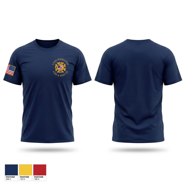Old School Cotton Feel Shirt, Lake Hamilton Fire Rescue, Fire Department, Teamtime, Team time, sublimation, custom sports apparel, team uniforms, spirit wear, spiritwear, sports uniforms, custom shirts, team store, custom team store, fundraiser sports, apparel fundraiser