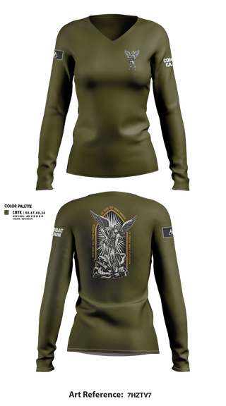 Womens Long Sleeve Vneck Shirt, Louisiana State Guard, Army, Teamtime, Team time, sublimation, custom sports apparel, team uniforms, spirit wear, spiritwear, sports uniforms, custom shirts, team store, custom team store, fundraiser sports, apparel fundraiser