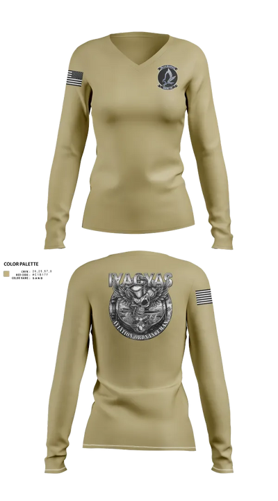 HSM-78 87869362 Women's Long Sleeve V-neck Shirt - 101