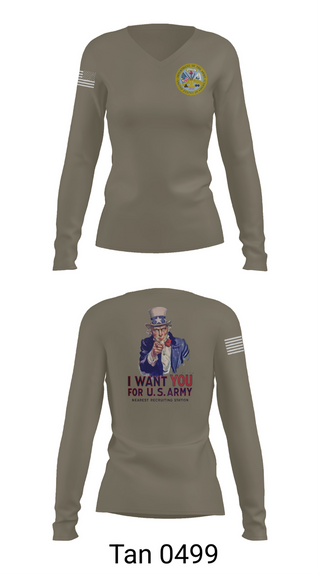 Womens Long Sleeve Vneck Shirt, US Army I Want You, Army, Teamtime, Team time, sublimation, custom sports apparel, team uniforms, spirit wear, spiritwear, sports uniforms, custom shirts, team store, custom team store, fundraiser sports, apparel fundraiser