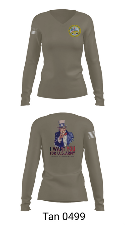 US Army I Want You 76454793 Women's Long Sleeve V-neck Shirt - 77