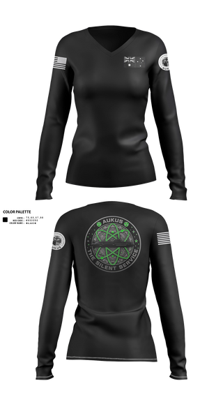 Womens Long Sleeve Vneck Shirt, R.A.N, Navy, Teamtime, Team time, sublimation, custom sports apparel, team uniforms, spirit wear, spiritwear, sports uniforms, custom shirts, team store, custom team store, fundraiser sports, apparel fundraiser