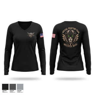 Womens Long Sleeve Vneck Shirt, 382 Special Reaction Team, Army, Teamtime, Team time, sublimation, custom sports apparel, team uniforms, spirit wear, spiritwear, sports uniforms, custom shirts, team store, custom team store, fundraiser sports, apparel fundraiser