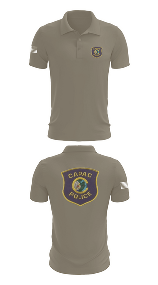Short Sleeve Performance Polo, CAPAC POLICE DEPARTMENT, Police, Teamtime, Team time, sublimation, custom sports apparel, team uniforms, spirit wear, spiritwear, sports uniforms, custom shirts, team store, custom team store, fundraiser sports, apparel fundraiser