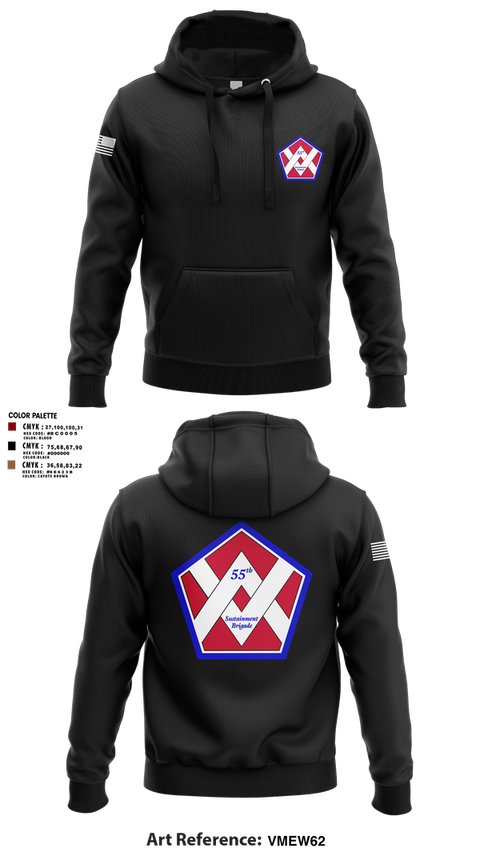 Hoodie, 55th Sustainment Brigade, , Teamtime, Team time, sublimation, custom sports apparel, team uniforms, spirit wear, spiritwear, sports uniforms, custom shirts, team store, custom team store, fundraiser sports, apparel fundraiser