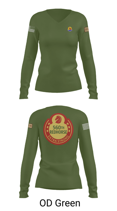 560th Redhorse Unit 43549441 Women's Long Sleeve V-neck Shirt - 57