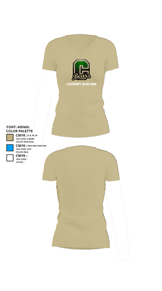 Womens Short Sleeve Vneck Shirt, Cloudcroft Bears Band, Spirit Store, Teamtime, Team time, sublimation, custom sports apparel, team uniforms, spirit wear, spiritwear, sports uniforms, custom shirts, team store, custom team store, fundraiser sports, apparel fundraiser