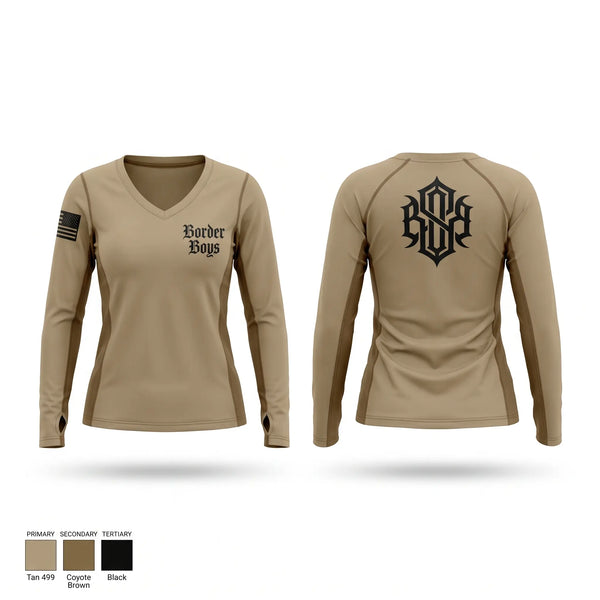 Womens Long Sleeve Vneck Shirt, OLS, National Guard, Teamtime, Team time, sublimation, custom sports apparel, team uniforms, spirit wear, spiritwear, sports uniforms, custom shirts, team store, custom team store, fundraiser sports, apparel fundraiser