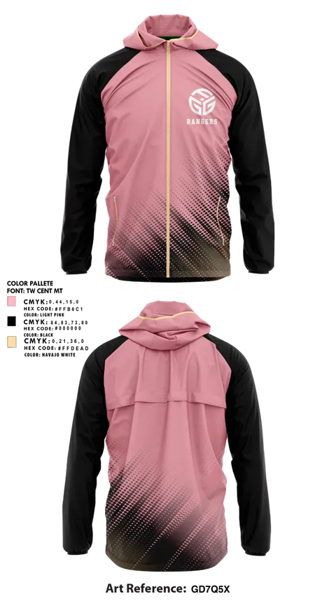 Windbreaker, Rangers, Women's Soccer, Teamtime, Team time, sublimation, custom sports apparel, team uniforms, spirit wear, spiritwear, sports uniforms, custom shirts, team store, custom team store, fundraiser sports, apparel fundraiser