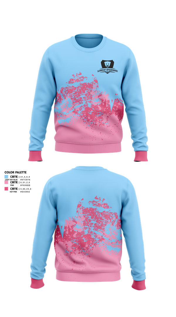 Crew Neck Sweatshirt, Lady Pumas, Women's Soccer, Teamtime, Team time, sublimation, custom sports apparel, team uniforms, spirit wear, spiritwear, sports uniforms, custom shirts, team store, custom team store, fundraiser sports, apparel fundraiser