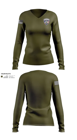 Womens Long Sleeve Vneck Shirt, Far Hills Police Department, Police, Teamtime, Team time, sublimation, custom sports apparel, team uniforms, spirit wear, spiritwear, sports uniforms, custom shirts, team store, custom team store, fundraiser sports, apparel fundraiser