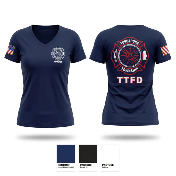 Womens Short Sleeve Vneck Shirt, Tuscarora fire department, Fire Department, Teamtime, Team time, sublimation, custom sports apparel, team uniforms, spirit wear, spiritwear, sports uniforms, custom shirts, team store, custom team store, fundraiser sports, apparel fundraiser