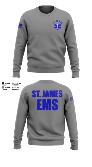 Crew Neck Sweatshirt, St. James EMS, EMS/EMT, Teamtime, Team time, sublimation, custom sports apparel, team uniforms, spirit wear, spiritwear, sports uniforms, custom shirts, team store, custom team store, fundraiser sports, apparel fundraiser
