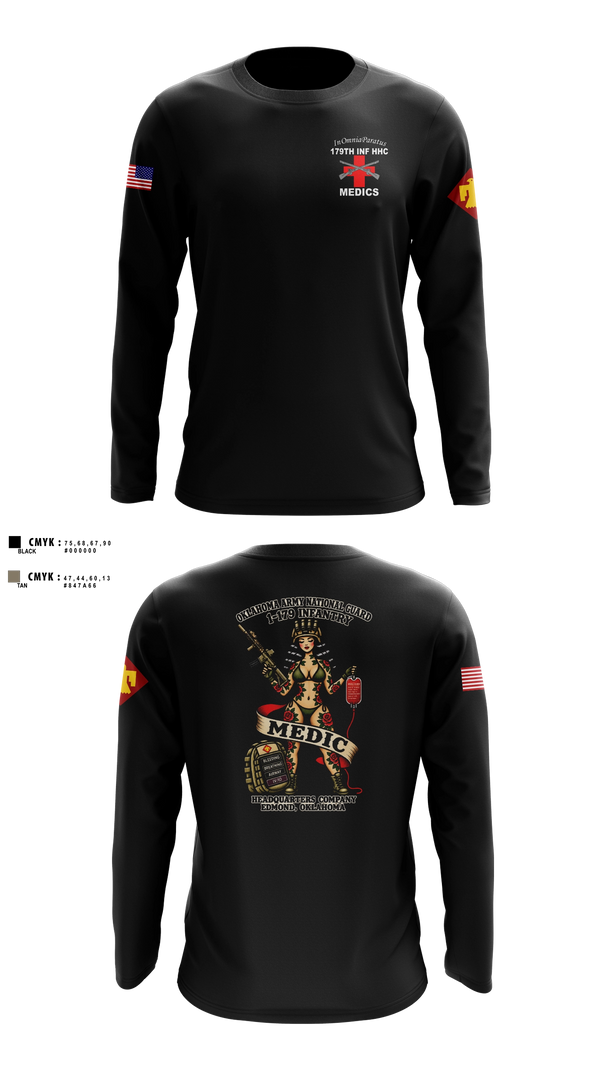 Long Sleeve Performance Shirt, 179 HHC Medics, National Guard, Teamtime, Team time, sublimation, custom sports apparel, team uniforms, spirit wear, spiritwear, sports uniforms, custom shirts, team store, custom team store, fundraiser sports, apparel fundraiser
