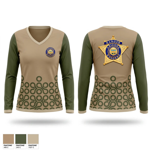 Womens Long Sleeve Vneck Shirt, Arizona Rangers, , Teamtime, Team time, sublimation, custom sports apparel, team uniforms, spirit wear, spiritwear, sports uniforms, custom shirts, team store, custom team store, fundraiser sports, apparel fundraiser