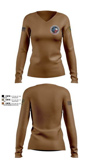 Womens Long Sleeve Vneck Shirt, Robstown Police Department, Police, Teamtime, Team time, sublimation, custom sports apparel, team uniforms, spirit wear, spiritwear, sports uniforms, custom shirts, team store, custom team store, fundraiser sports, apparel fundraiser