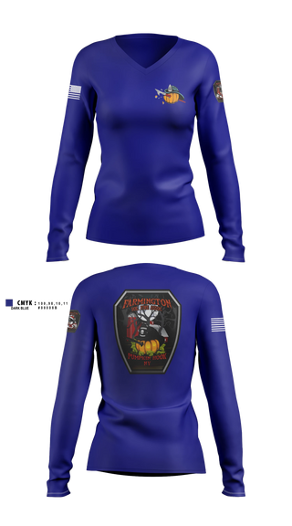Womens Long Sleeve Vneck Shirt, Farmington, Fire Department, Teamtime, Team time, sublimation, custom sports apparel, team uniforms, spirit wear, spiritwear, sports uniforms, custom shirts, team store, custom team store, fundraiser sports, apparel fundraiser