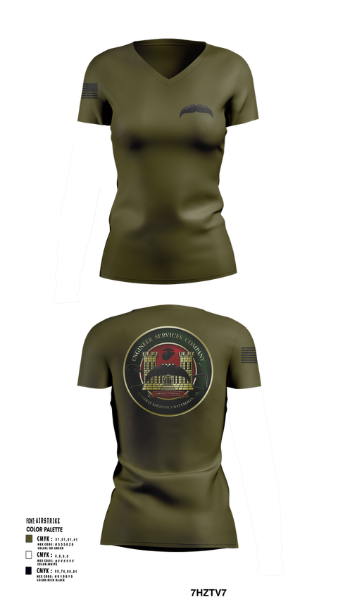 Womens Short Sleeve Vneck Shirt, Engineers Services Company, Marines, Teamtime, Team time, sublimation, custom sports apparel, team uniforms, spirit wear, spiritwear, sports uniforms, custom shirts, team store, custom team store, fundraiser sports, apparel fundraiser