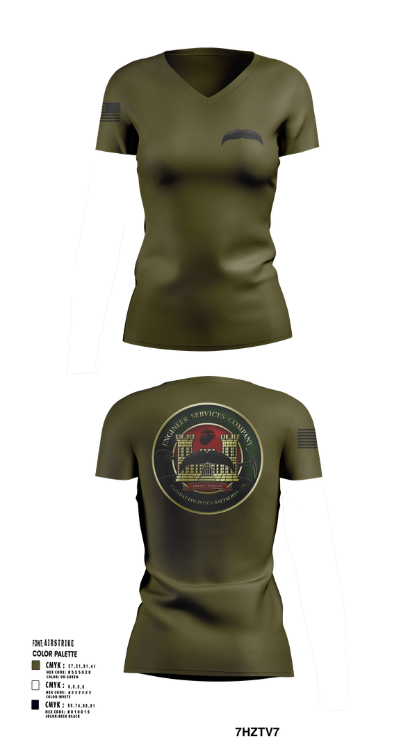 Womens Short Sleeve Vneck Shirt, Engineers Services Company, Marines, Teamtime, Team time, sublimation, custom sports apparel, team uniforms, spirit wear, spiritwear, sports uniforms, custom shirts, team store, custom team store, fundraiser sports, apparel fundraiser