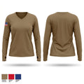 1-36 Alpha company 21386398 Women's Long Sleeve V-neck Shirt - 1