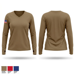 Womens Long Sleeve Vneck Shirt, 1-36 Alpha company, Army, Teamtime, Team time, sublimation, custom sports apparel, team uniforms, spirit wear, spiritwear, sports uniforms, custom shirts, team store, custom team store, fundraiser sports, apparel fundraiser