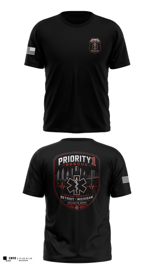 Old School Cotton Feel Shirt, Priority 1 Rescue, EMS/EMT, Teamtime, Team time, sublimation, custom sports apparel, team uniforms, spirit wear, spiritwear, sports uniforms, custom shirts, team store, custom team store, fundraiser sports, apparel fundraiser