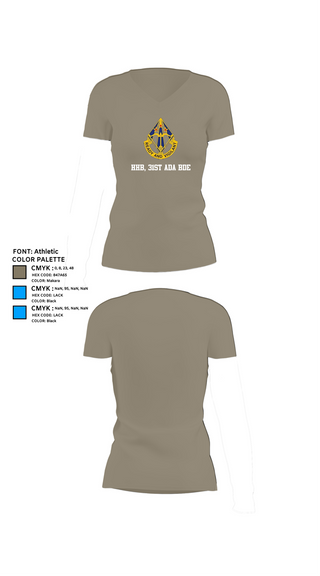 Womens Short Sleeve Vneck Shirt, HHB, 31st ADA BDE, , Teamtime, Team time, sublimation, custom sports apparel, team uniforms, spirit wear, spiritwear, sports uniforms, custom shirts, team store, custom team store, fundraiser sports, apparel fundraiser