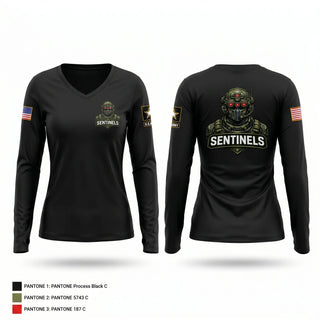 Womens Long Sleeve Vneck Shirt, Fredericksburg Army Recruiting, Army, Teamtime, Team time, sublimation, custom sports apparel, team uniforms, spirit wear, spiritwear, sports uniforms, custom shirts, team store, custom team store, fundraiser sports, apparel fundraiser