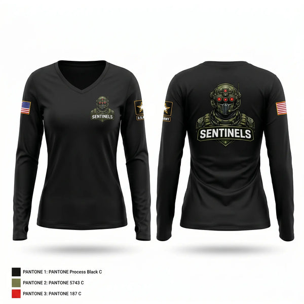 Womens Long Sleeve Vneck Shirt, Fredericksburg Army Recruiting, Army, Teamtime, Team time, sublimation, custom sports apparel, team uniforms, spirit wear, spiritwear, sports uniforms, custom shirts, team store, custom team store, fundraiser sports, apparel fundraiser