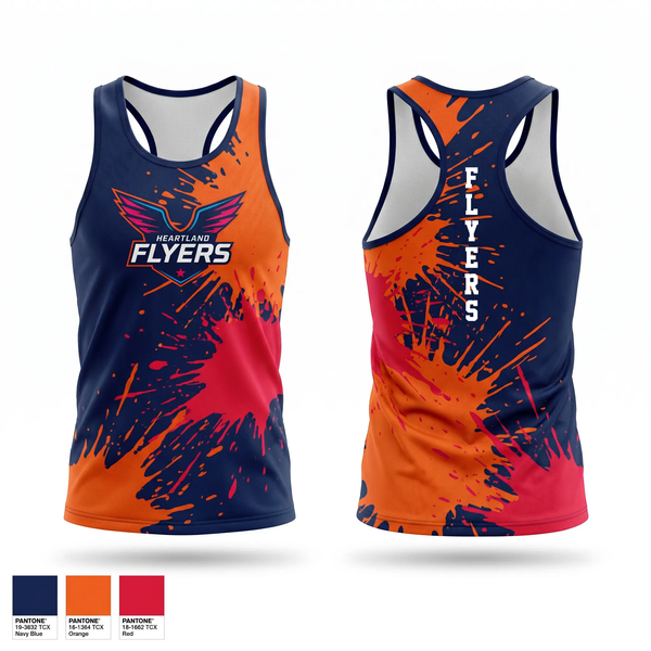 Mens Track Singlet, Heartland Flyers, Track & Field, Teamtime, Team time, sublimation, custom sports apparel, team uniforms, spirit wear, spiritwear, sports uniforms, custom shirts, team store, custom team store, fundraiser sports, apparel fundraiser