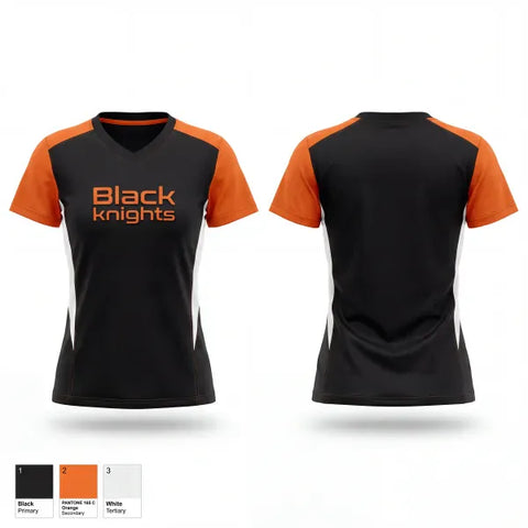 Womens Short Sleeve Vneck Shirt, Black knights, Spirit Store, Teamtime, Team time, sublimation, custom sports apparel, team uniforms, spirit wear, spiritwear, sports uniforms, custom shirts, team store, custom team store, fundraiser sports, apparel fundraiser