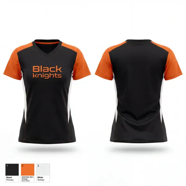 Womens Short Sleeve Vneck Shirt, Black knights, Spirit Store, Teamtime, Team time, sublimation, custom sports apparel, team uniforms, spirit wear, spiritwear, sports uniforms, custom shirts, team store, custom team store, fundraiser sports, apparel fundraiser