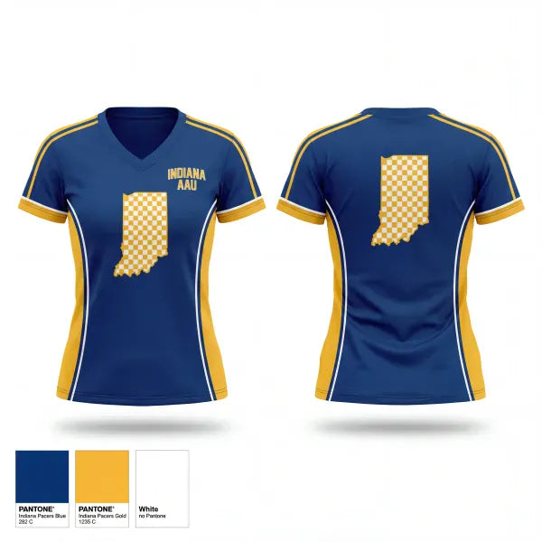 Womens Short Sleeve Vneck Shirt, INDIANA AAU, Wrestling, Teamtime, Team time, sublimation, custom sports apparel, team uniforms, spirit wear, spiritwear, sports uniforms, custom shirts, team store, custom team store, fundraiser sports, apparel fundraiser